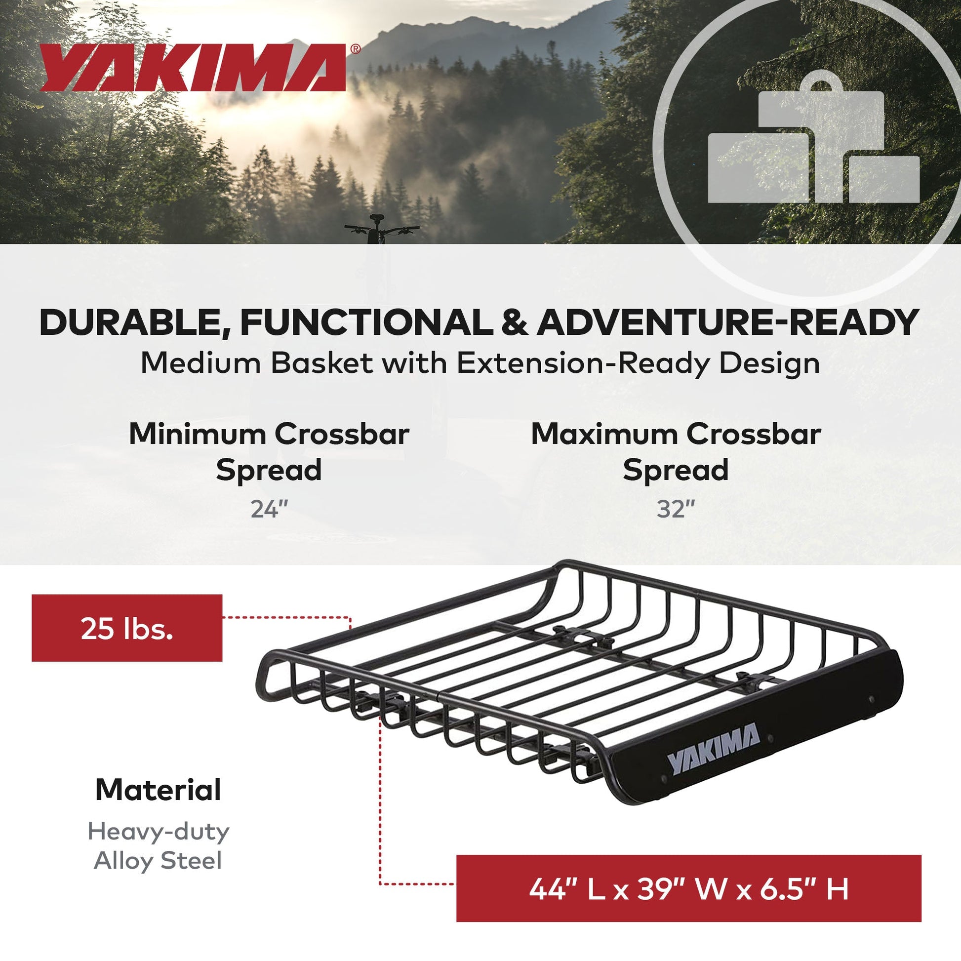Yakima LoadWarrior Medium Sized Cargo Basket For All Yakima StreamLine Crossbars - Find Fresh Goods