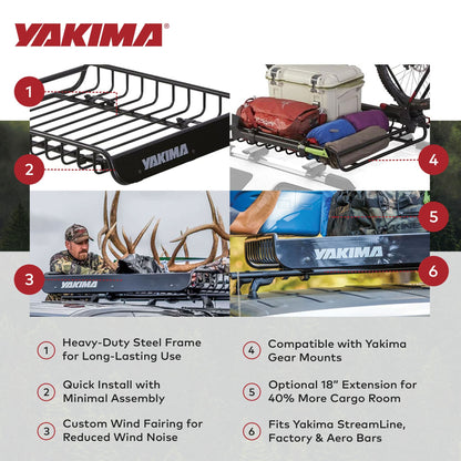 Yakima LoadWarrior Medium Sized Cargo Basket For All Yakima StreamLine Crossbars - Find Fresh Goods