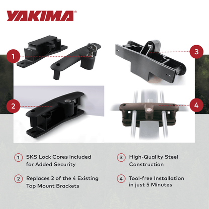 YAKIMA Locking Brackets for Securing Rooftop Cargo Warrior Baskets, Set of 2 - Find Fresh Goods