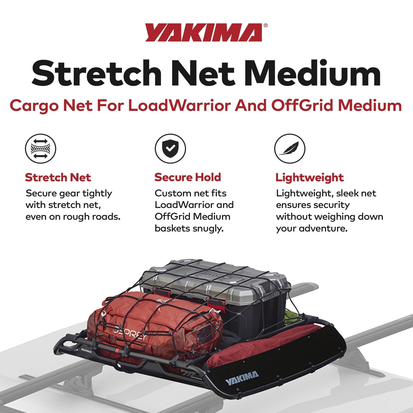 YAKIMA Cargo Roof Basket Stretch Net for LoadWarrior and OffGrid Medium Baskets - Find Fresh Goods