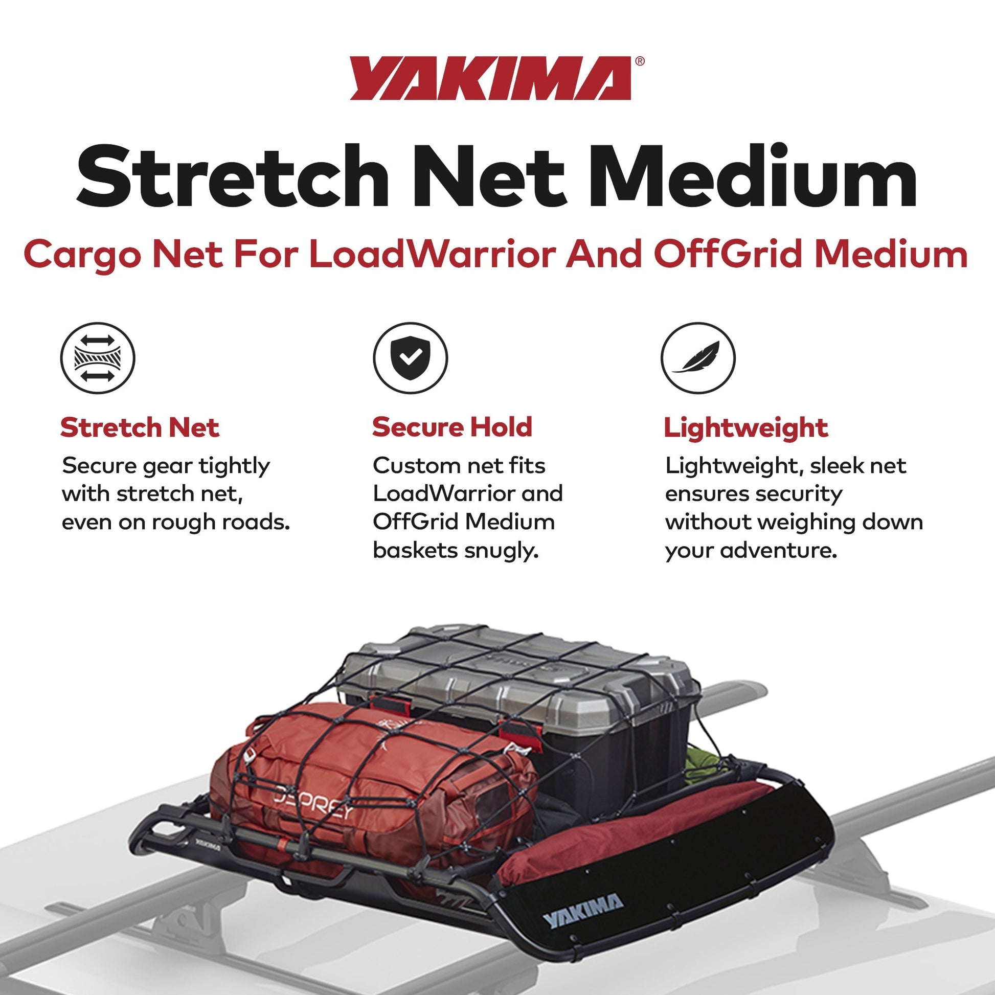 YAKIMA Cargo Roof Basket Stretch Net for LoadWarrior and OffGrid Medium Baskets - Find Fresh Goods