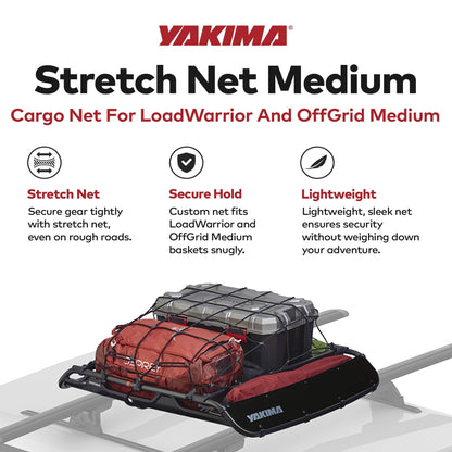 YAKIMA Cargo Roof Basket Stretch Net for LoadWarrior and OffGrid Medium Baskets - Find Fresh Goods