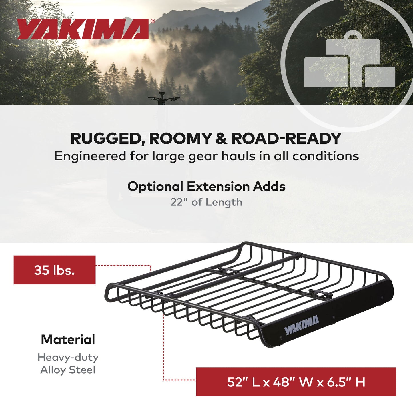 Yakima MegaWarrior Large Sized Cargo Basket For All Yakima StreamLine Crossbars - Find Fresh Goods