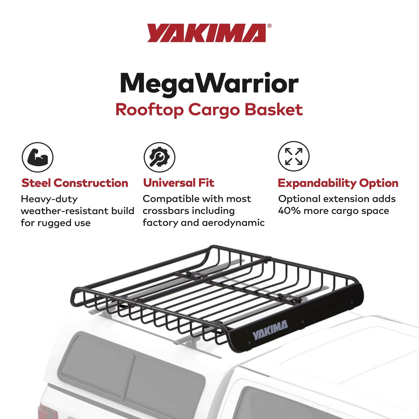Yakima MegaWarrior Large Sized Cargo Basket For All Yakima StreamLine Crossbars - Find Fresh Goods