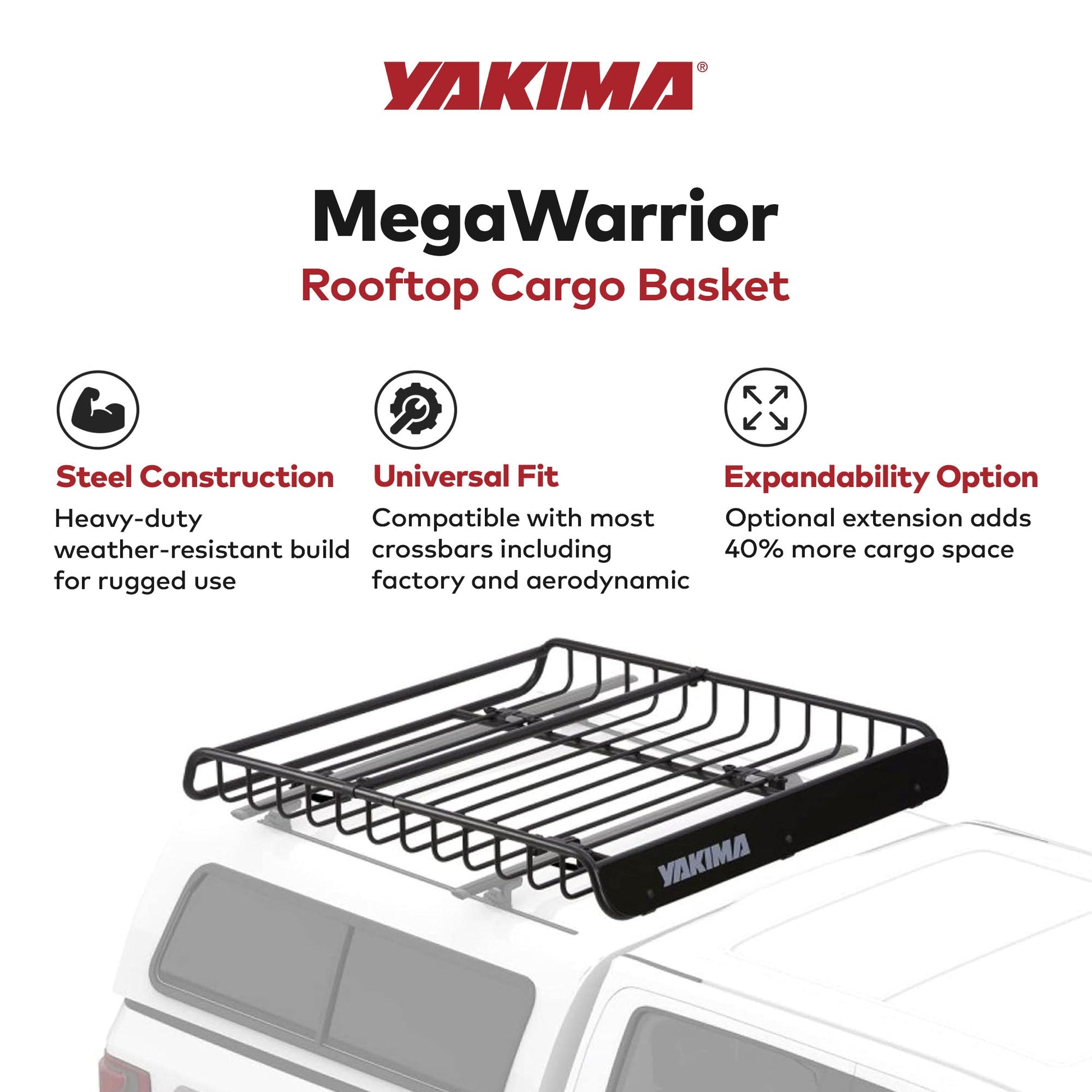 Yakima MegaWarrior Large Sized Cargo Basket For All Yakima StreamLine Crossbars - Find Fresh Goods