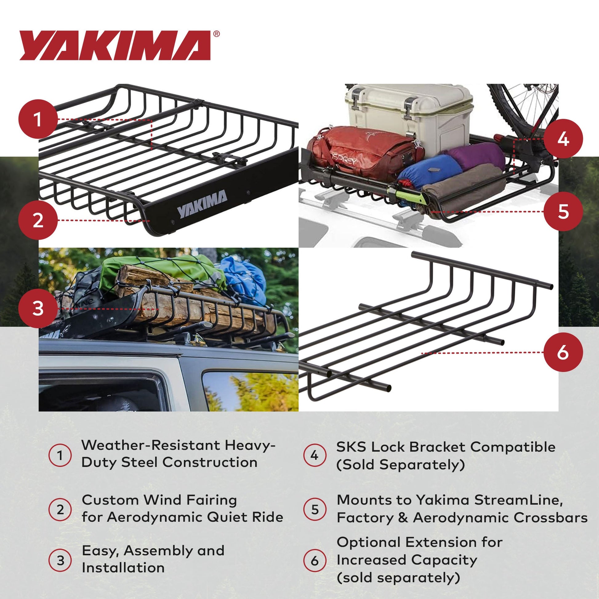 Yakima MegaWarrior Large Sized Cargo Basket For All Yakima StreamLine Crossbars - Find Fresh Goods