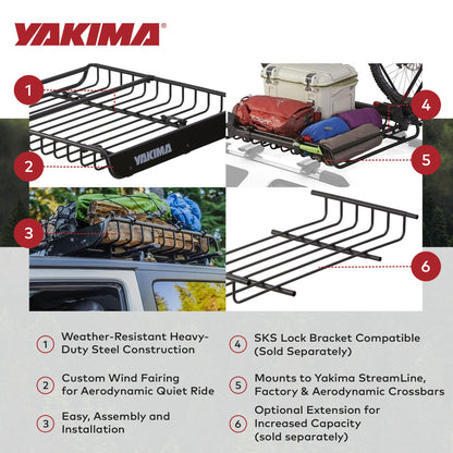Yakima MegaWarrior Large Sized Cargo Basket For All Yakima StreamLine Crossbars - Find Fresh Goods