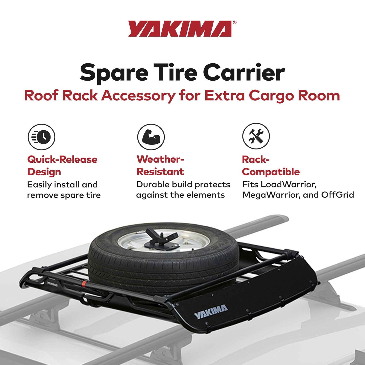Yakima Quick Release Spare Tire Carrier for LoadWarrior, MegaWarrior, or OffGrid