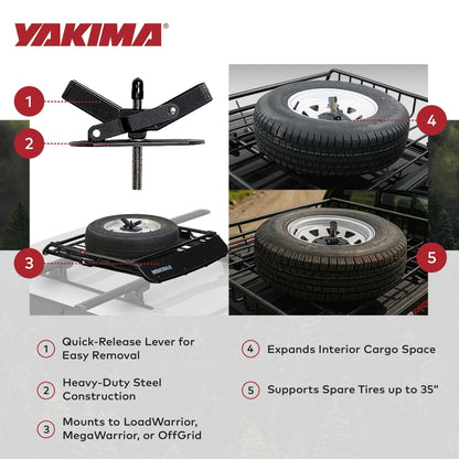 Yakima Quick Release Spare Tire Carrier for LoadWarrior, MegaWarrior, or OffGrid
