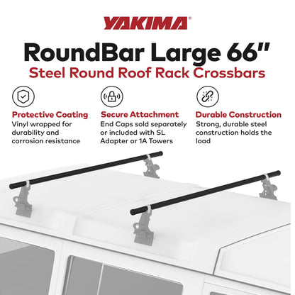 Yakima RoundBar Large 66” Steel Round Roof Rack System Crossbars, Set of 2 - Find Fresh Goods