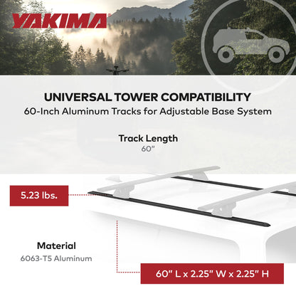 Yakima 60 Inch Tracks with CapNuts, Compatible with TrackTower or SkyLine Towers - Find Fresh Goods