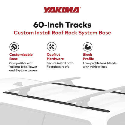 Yakima 60 Inch Tracks with CapNuts, Compatible with TrackTower or SkyLine Towers - Find Fresh Goods