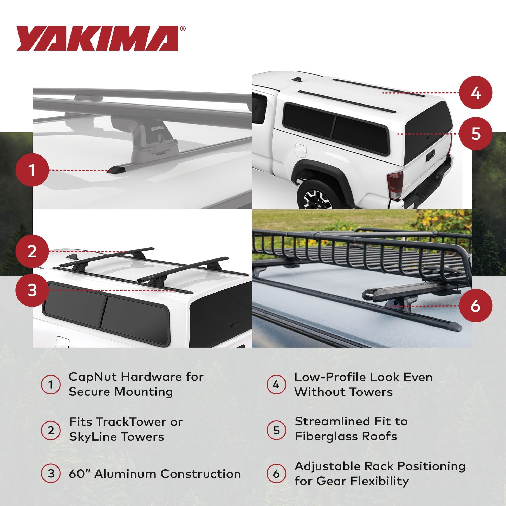 Yakima 60 Inch Tracks with CapNuts, Compatible with TrackTower or SkyLine Towers - Find Fresh Goods