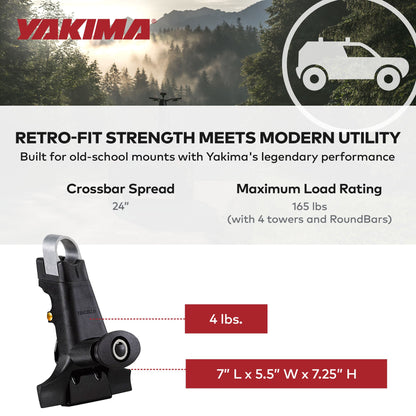 Yakima 1A Raingutter Roof Rack Towers for Vehicles, Compatible w/Yakima Roundbar - Find Fresh Goods