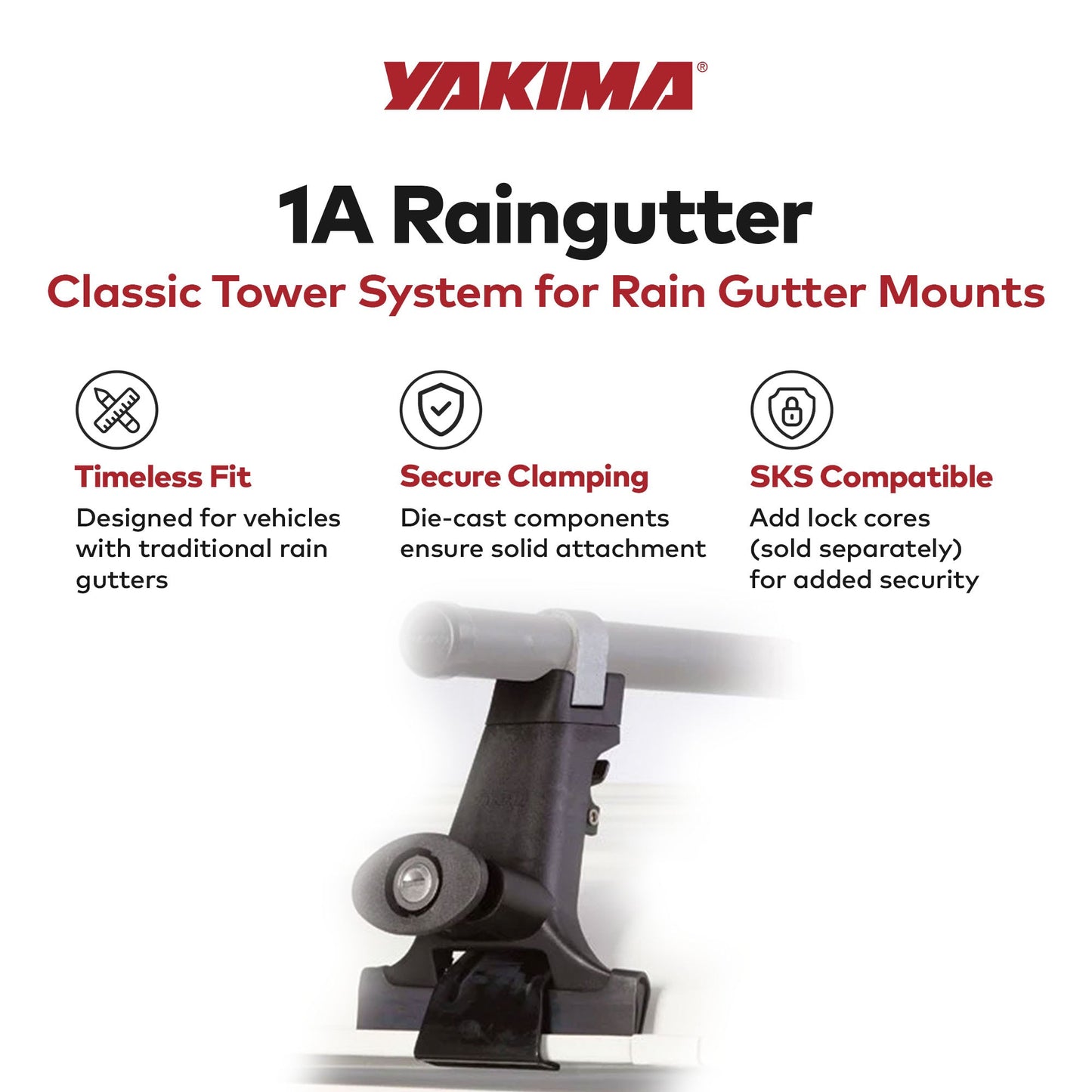 Yakima 1A Raingutter Roof Rack Towers for Vehicles, Compatible w/Yakima Roundbar - Find Fresh Goods