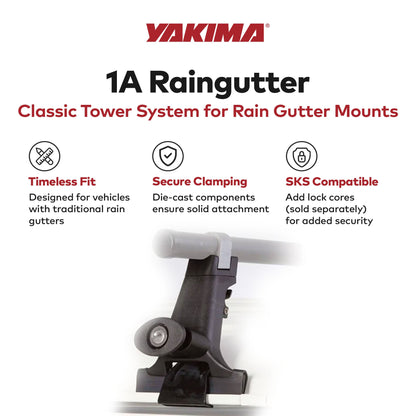 Yakima 1A Raingutter Roof Rack Towers for Vehicles, Compatible w/Yakima Roundbar - Find Fresh Goods