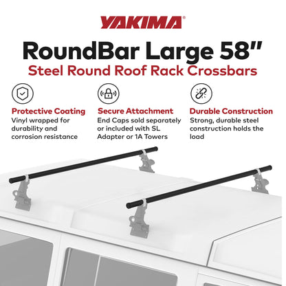 Yakima RoundBar Medium 58” Steel Round Roof Rack System Crossbars, Set of 2 - Find Fresh Goods