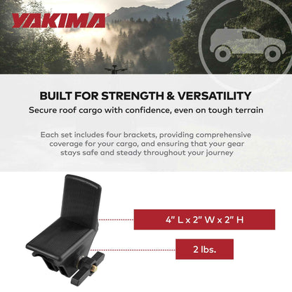 Yakima LoadStop L-Shaped Brackets Compatible with Yakima RoundBar, Set of 4