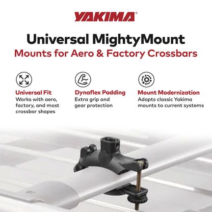 Yakima Universal MightyMount Mounts Aero or Factory Crossbars, Black, Set of 4 - Find Fresh Goods