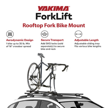 YAKIMA ForkLift Rooftop Fork Style Bike Mount, Fits All StreamLine Crossbars - Find Fresh Goods