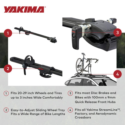 YAKIMA ForkLift Rooftop Fork Style Bike Mount, Fits All StreamLine Crossbars - Find Fresh Goods