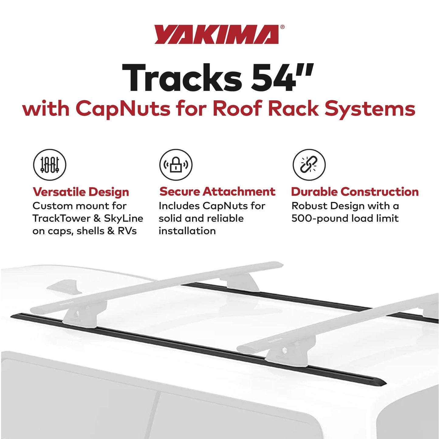 Yakima 54 Inch Tracks with CapNuts, Compatible with TrackTower or SkyLine Towers - Find Fresh Goods