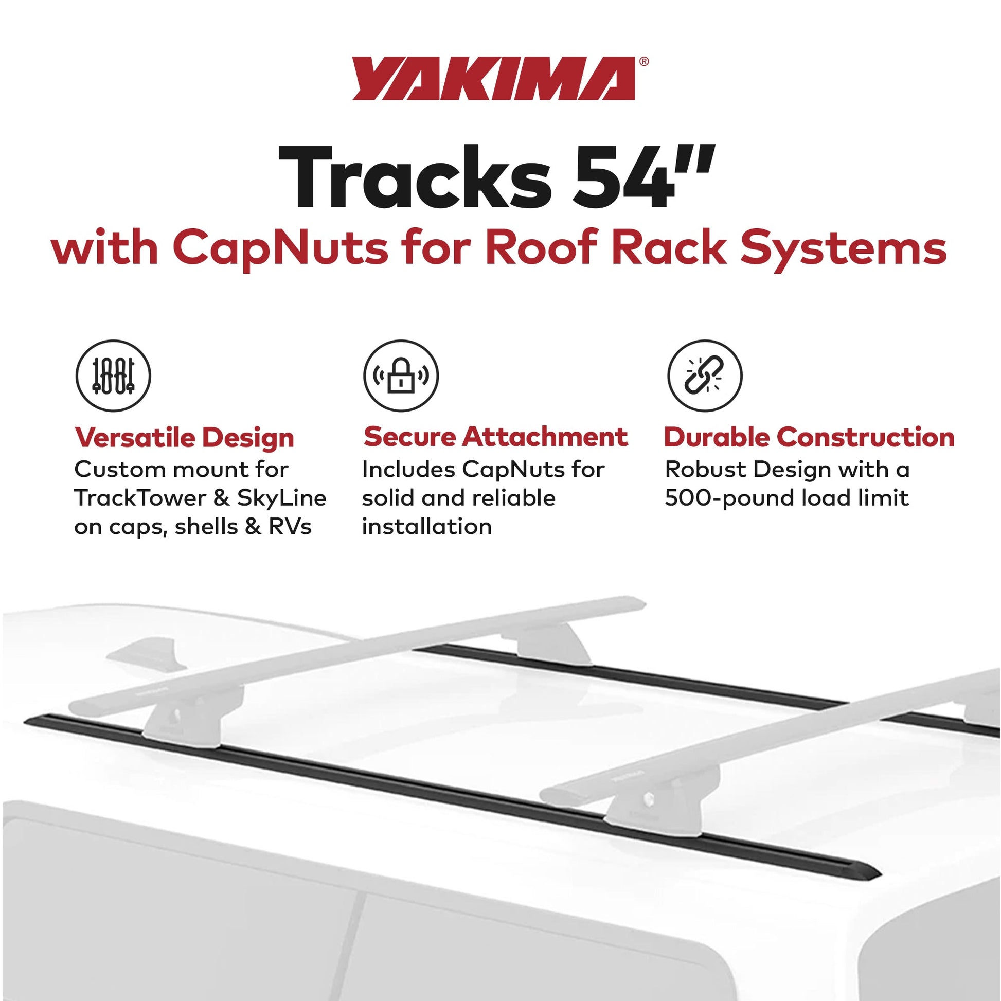 Yakima 54 Inch Tracks with CapNuts, Compatible with TrackTower or SkyLine Towers - Find Fresh Goods