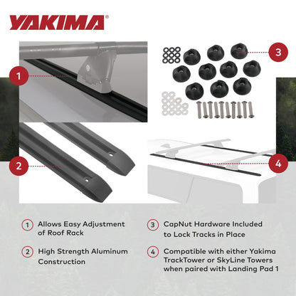 Yakima 54 Inch Tracks with CapNuts, Compatible with TrackTower or SkyLine Towers - Find Fresh Goods