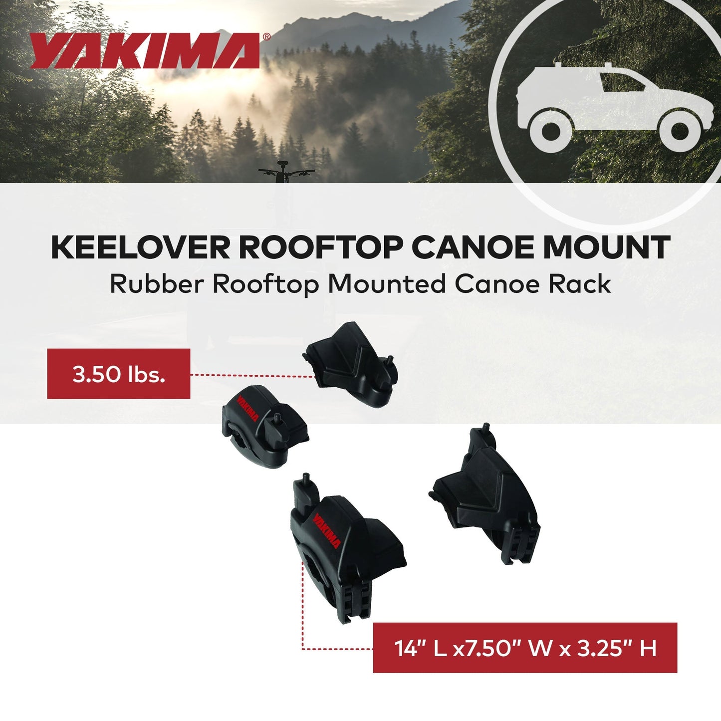 Yakima KeelOver Rooftop Single Canoe Mount Strap & Bow Secure Vehicle Attachment - Find Fresh Goods