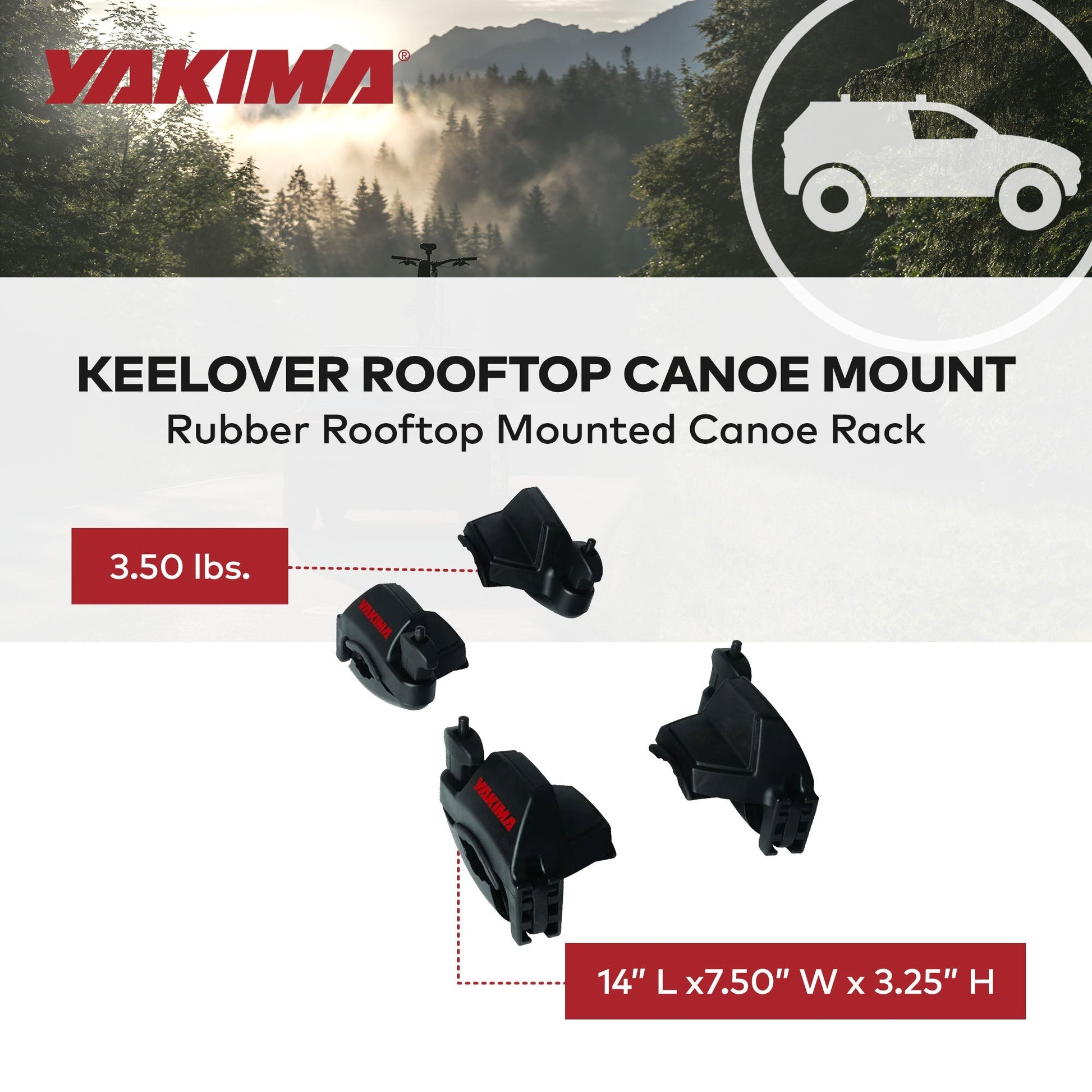 Yakima KeelOver Rooftop Single Canoe Mount Strap & Bow Secure Vehicle Attachment - Find Fresh Goods