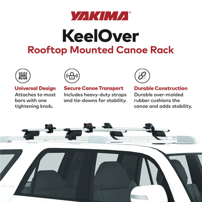 Yakima KeelOver Rooftop Single Canoe Mount Strap & Bow Secure Vehicle Attachment - Find Fresh Goods