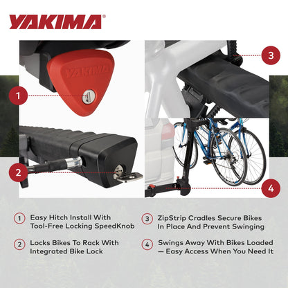 Yakima FullSwing Premium Swing-Away Bike Rack with ZipStrips, Universal Fit - Find Fresh Goods