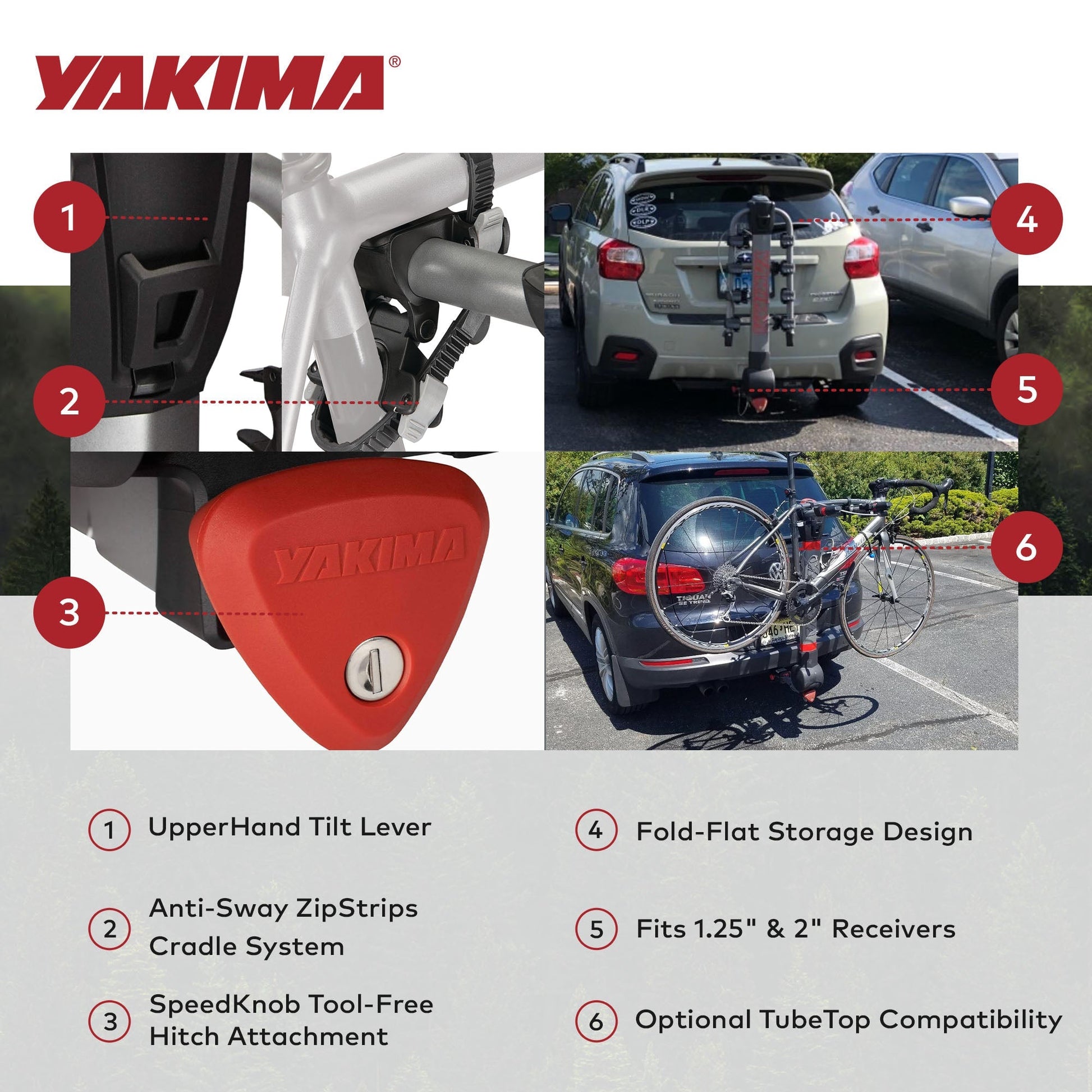 Yakima RidgeBack Tilt Away Hitch Bike Rack Holds 2 Bikes for Cars, SUVs, Trucks - Find Fresh Goods