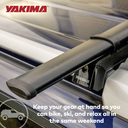 YAKIMA 50 Inch Steel CoreBar Aerodynamic Roof Rack Crossbars, Black, Set of 2