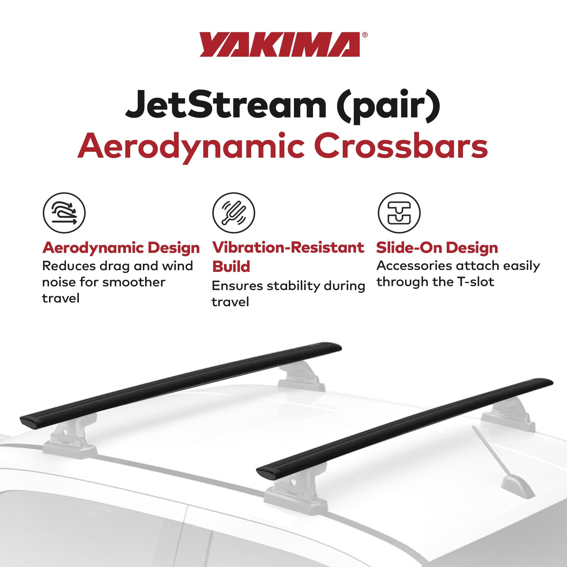Yakima 50 Inch Pair JetStreamRoof Rack Crossbars, Compatible w/StreamLine Towers - Find Fresh Goods