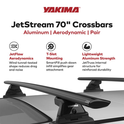 Yakima 70 Inch Pair JetStreamRoof Rack Crossbars, Compatible w/StreamLine Towers - Find Fresh Goods