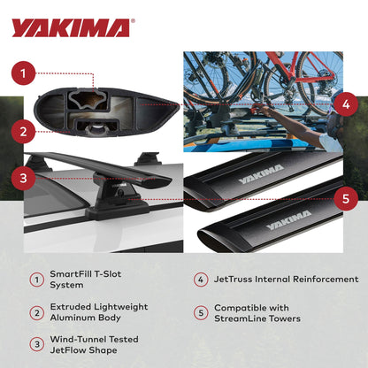 Yakima 70 Inch Pair JetStreamRoof Rack Crossbars, Compatible w/StreamLine Towers - Find Fresh Goods