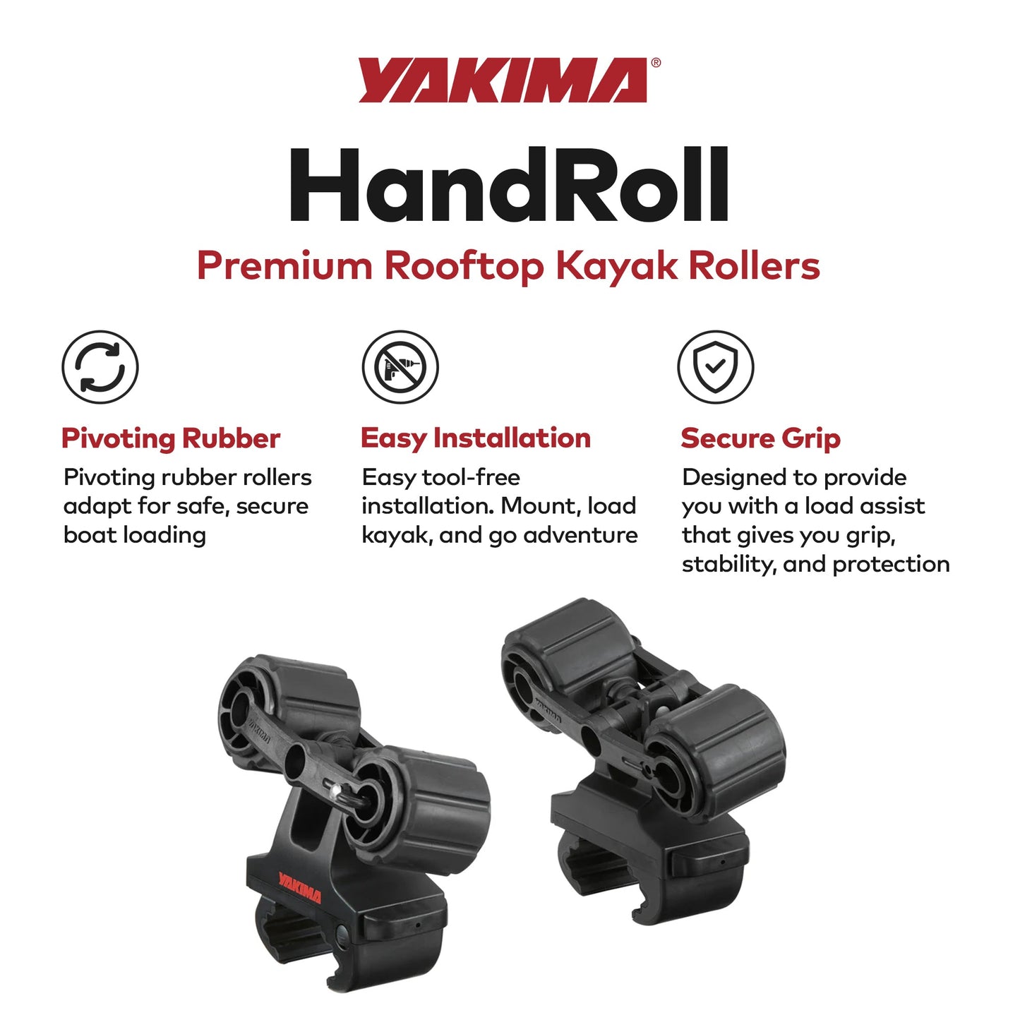 YAKIMA HandRoll Rooftop Mounted Kayak Rack for Vehicles, Set of 2 Kayak Rollers - Find Fresh Goods