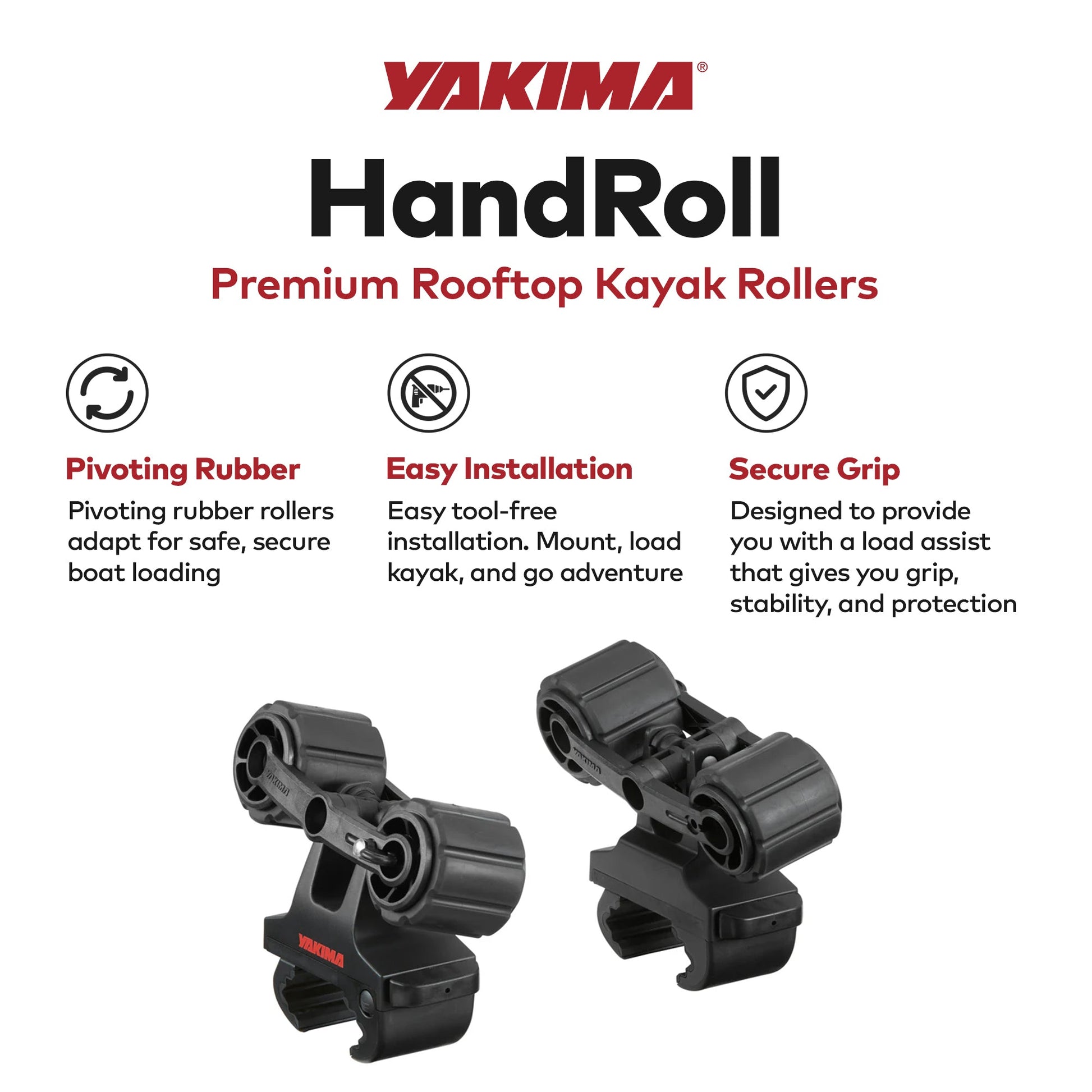 YAKIMA HandRoll Rooftop Mounted Kayak Rack for Vehicles, Set of 2 Kayak Rollers - Find Fresh Goods