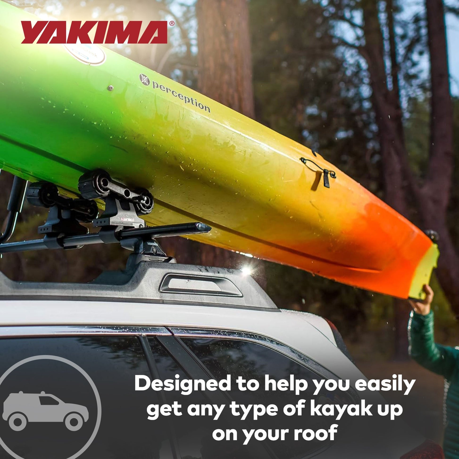 YAKIMA HandRoll Rooftop Mounted Kayak Rack for Vehicles, Set of 2 Kayak Rollers - Find Fresh Goods