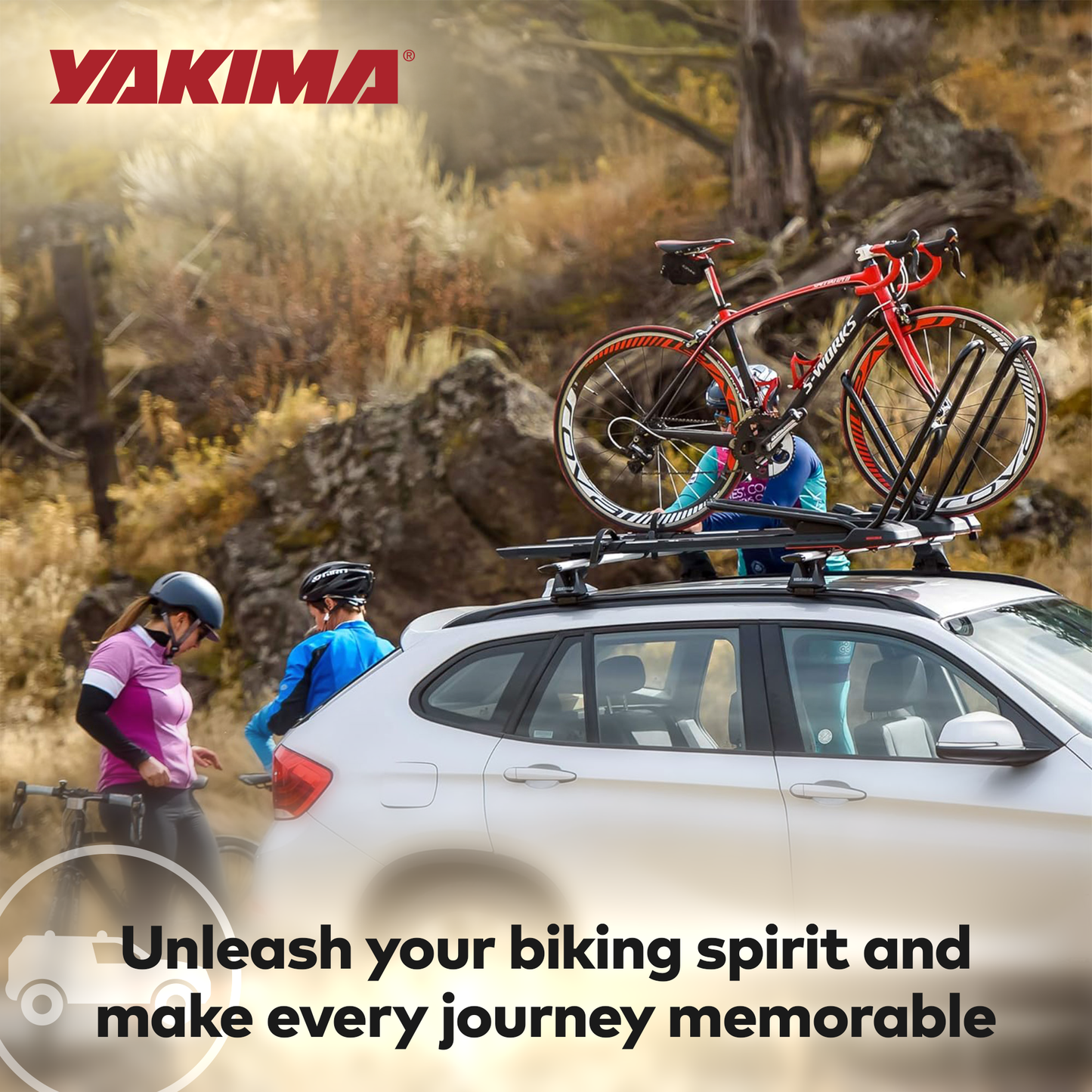 Yakima HighRoad Rooftop Upright Bike Mount, Compatible w/StreamLine Systems - Find Fresh Goods