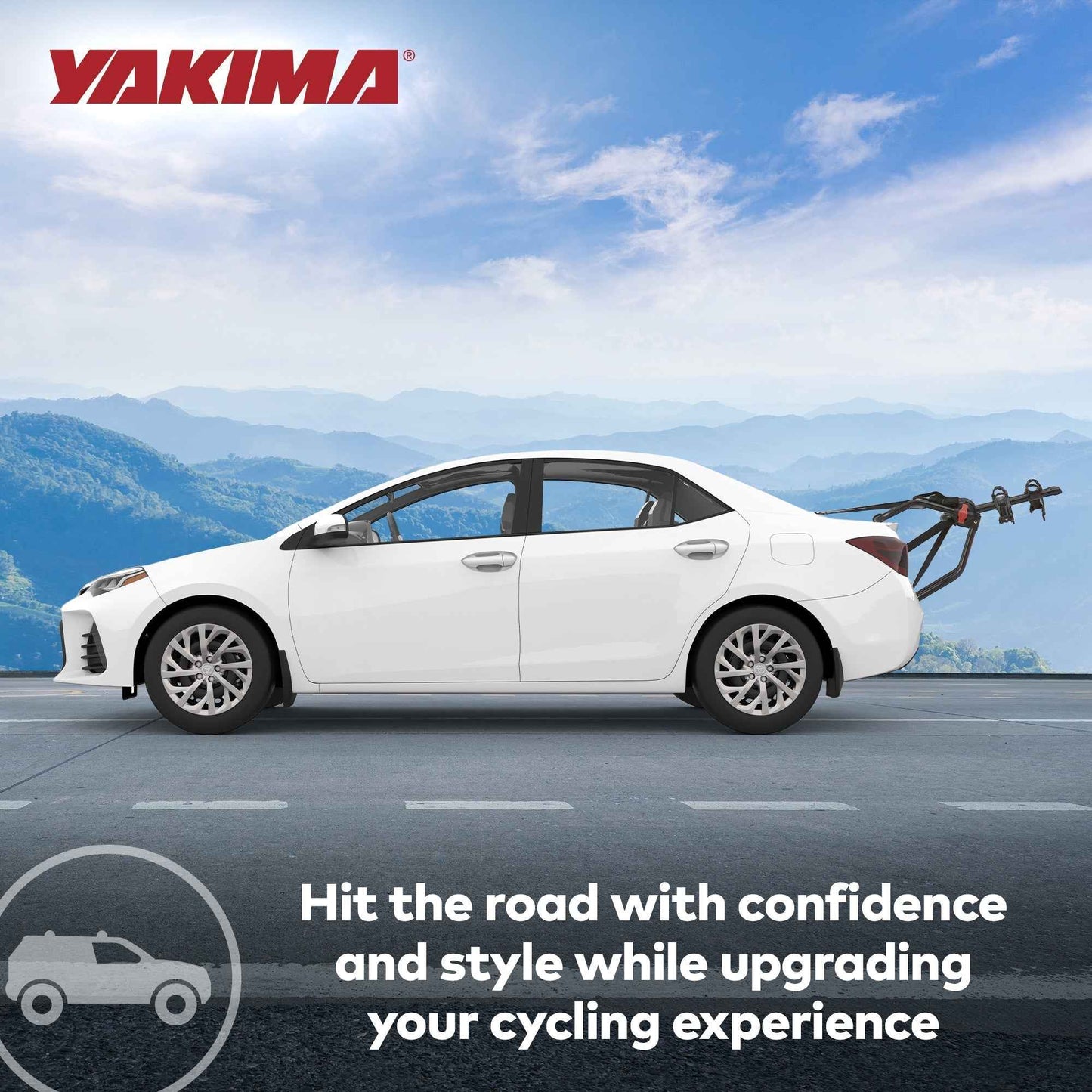 Yakima HangOut Car Trunk Compact Foldable 2 Bicycle Mount Rack Carrier, Black