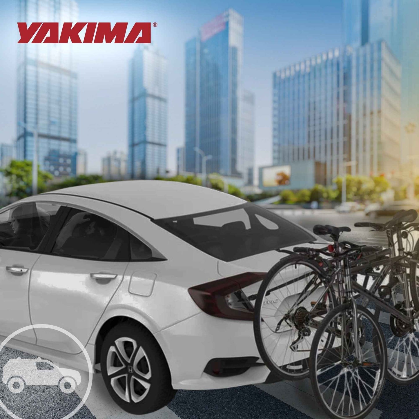 Yakima HangOut Car Trunk Compact Foldable 2 Bicycle Mount Rack Carrier, Black