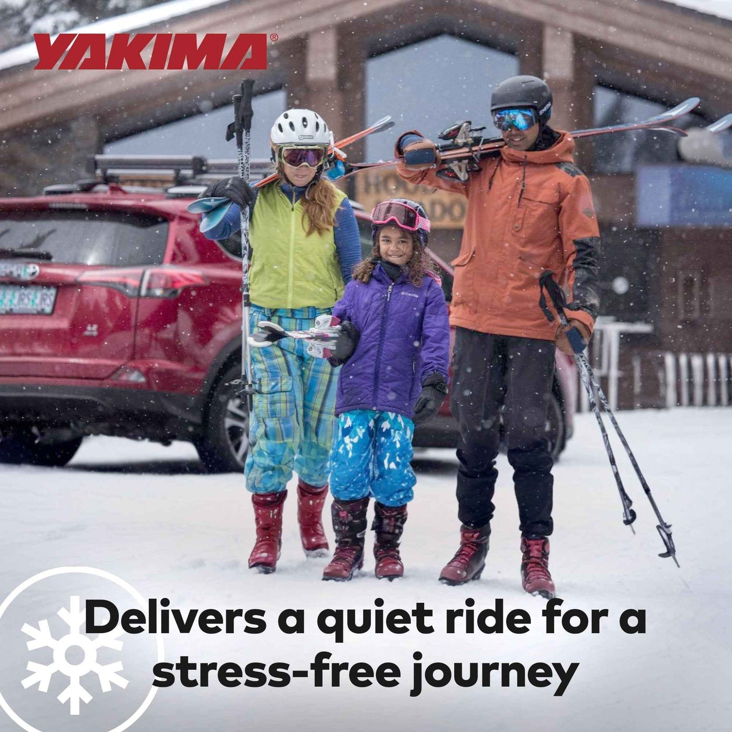 Yakima FreshTrack 6 Universal Car Roof Top Mount Ski and Snowboard Rack, Black
