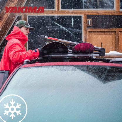 Yakima FreshTrack 6 Universal Car Roof Top Mount Ski and Snowboard Rack, Black