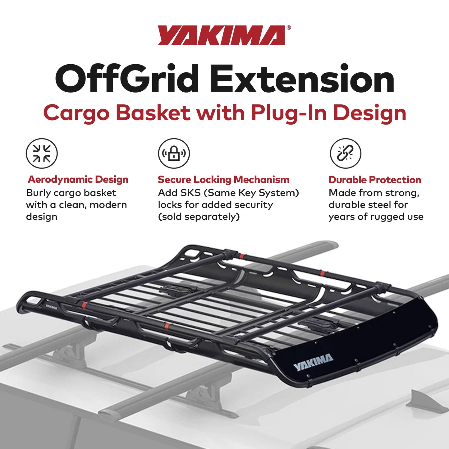 YAKIMA 18 Inch Extension for Medium OffGrid Cargo Basket with Plug-In Design - Find Fresh Goods