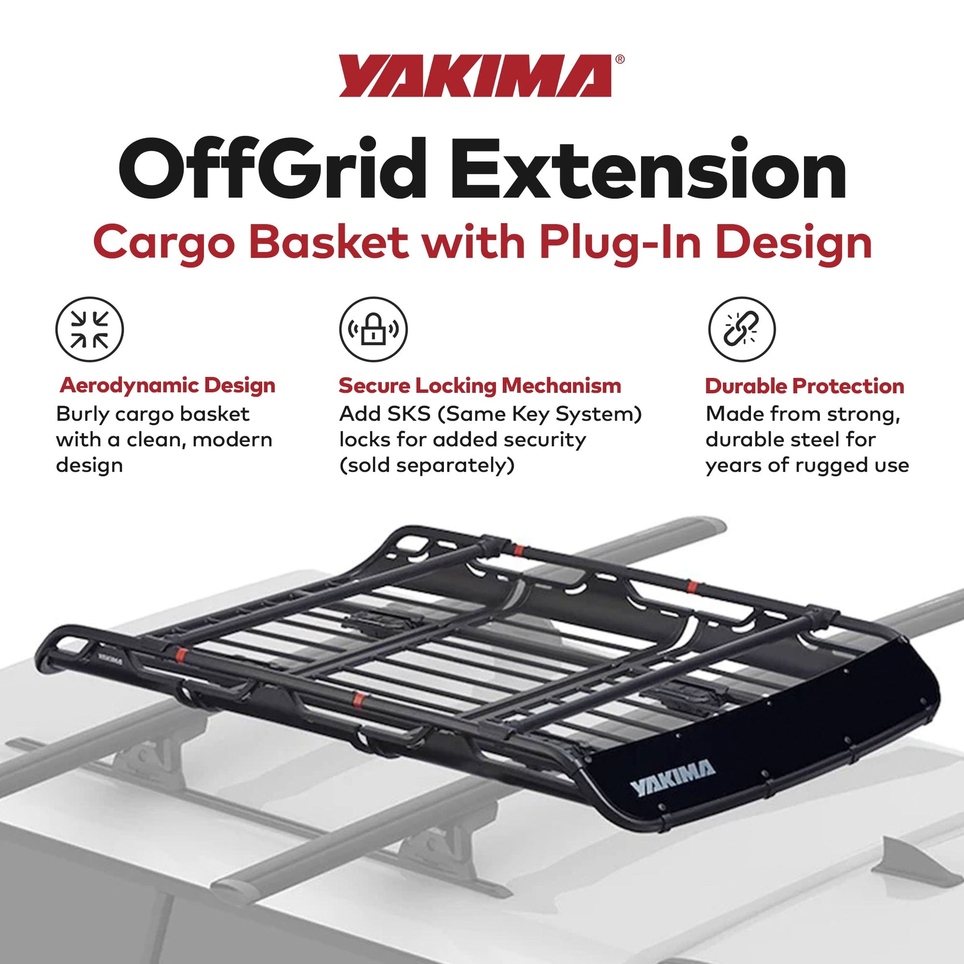 YAKIMA 18 Inch Extension for Medium OffGrid Cargo Basket with Plug-In Design - Find Fresh Goods
