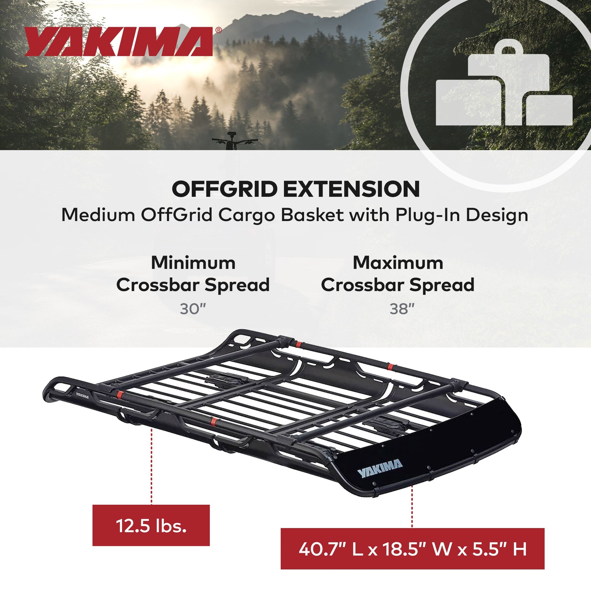 YAKIMA 18 Inch Extension for Medium OffGrid Cargo Basket with Plug-In Design - Find Fresh Goods