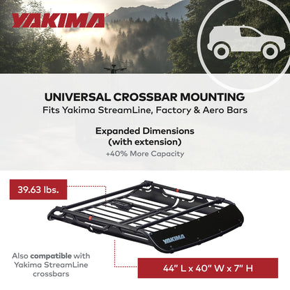 Yakima OffGrid Medium Cargo Basket Roof Rack, Compatible w/StreamLine Systems - Find Fresh Goods