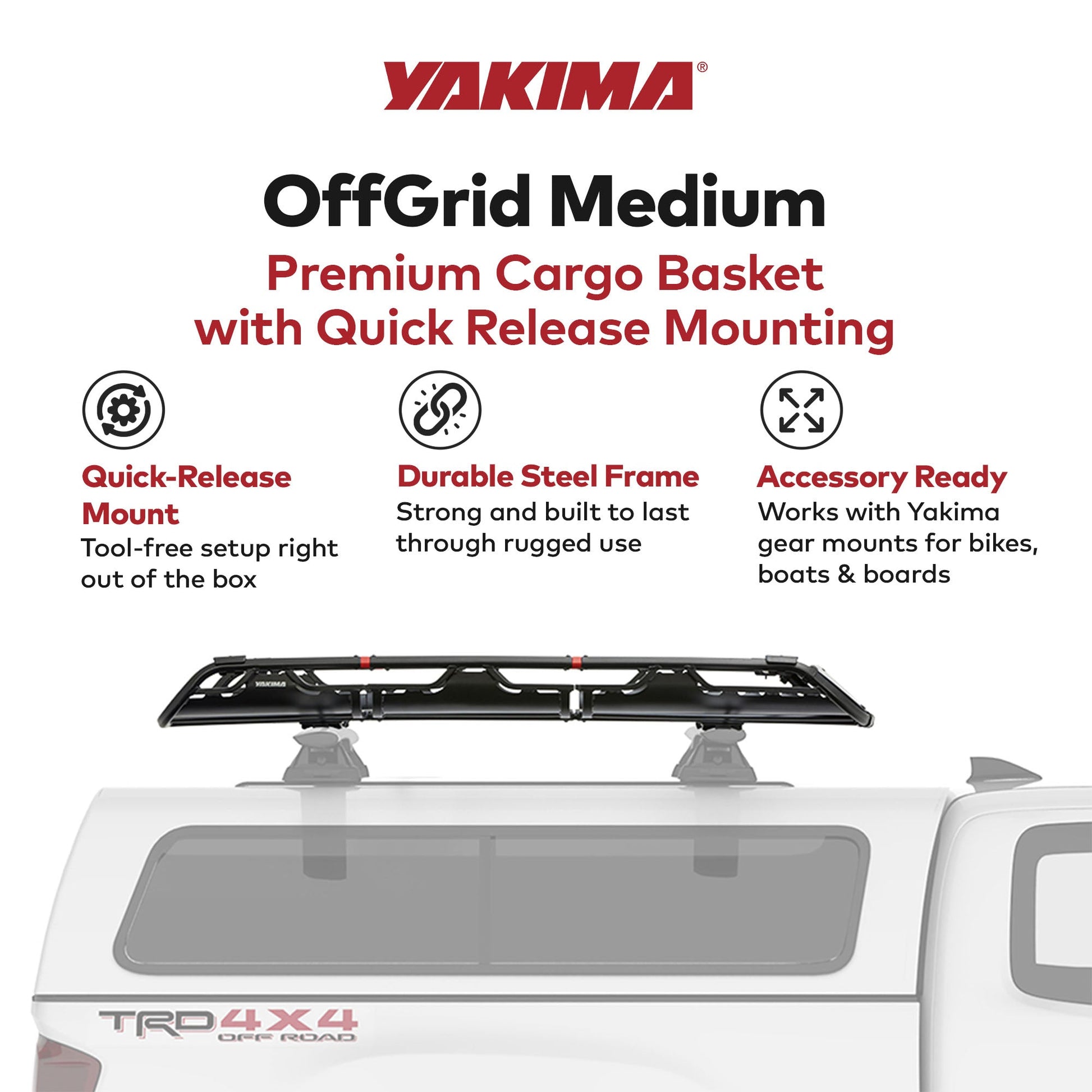 Yakima OffGrid Medium Cargo Basket Roof Rack, Compatible w/StreamLine Systems - Find Fresh Goods